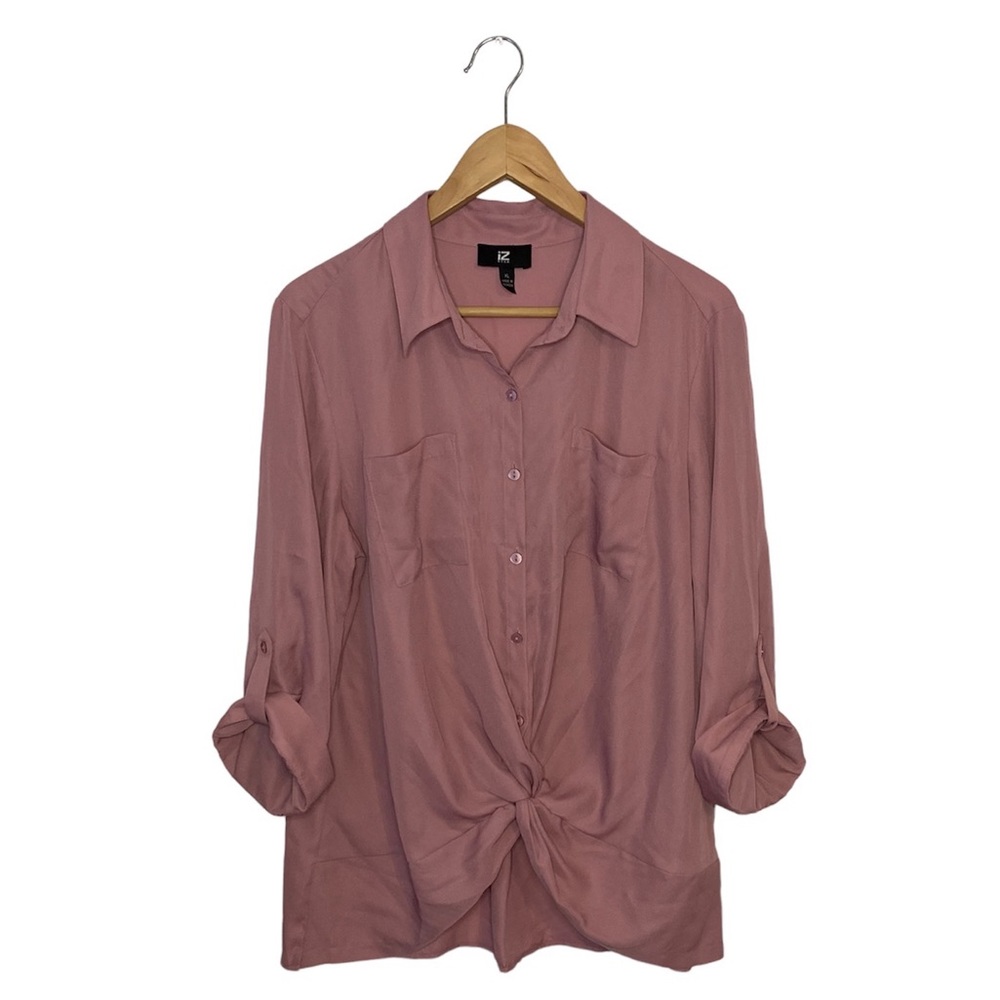IZ Byer Twist-Front Long Sleeve Top